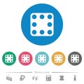 Domino eight flat round icons