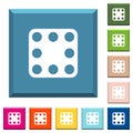 Domino eight white icons on edged square buttons