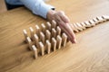 Domino Fall Prevention And Stop Royalty Free Stock Photo