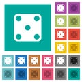 Domino five square flat multi colored icons