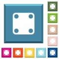 Domino four white icons on edged square buttons