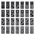 Domino Full Set Vector Realistic Illustration. Black Color. Classic Game Dominoes Bones On White. Top View. For Royalty Free Stock Photo