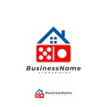 Domino House logo vector template, Creative Domino logo design concepts Royalty Free Stock Photo