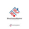 Domino House logo vector template, Creative Domino logo design concepts Royalty Free Stock Photo