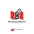 Domino House logo vector template, Creative Domino logo design concepts Royalty Free Stock Photo
