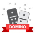 Domino line icon. Outline illustration of Domino vector icon for web isolated on white background