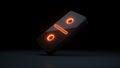 Domino Modern Design 1x1 Dots With Neon Orange Lights Isolated On The Black Background - 3D Illustration