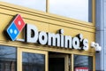 Domino\'s Pizza restaurant sign. Royalty Free Stock Photo
