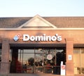 Domino`s Pizza Restaurant in a Strip Mall