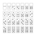 Domino Set White Tiles Black Dots Complete Game Outline Pieces Royalty Free Stock Photo