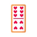 Domino six by four hearts bone cookie with heart for Valentine`s Day or wedding