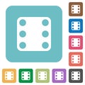 Domino six rounded square flat icons Royalty Free Stock Photo