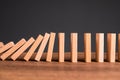 Domino Starting to Fall Down Royalty Free Stock Photo