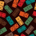 Domino stones seamless pattern. Dominoes game bones background. Vector
