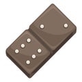 Domino tile for playing board game, piece icon