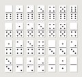 Domino vector set piece game board flat icon. Domino card set vector game