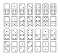 Domino vector set piece game board flat icon. Domino card set vector game