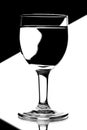 Domino wine glasses on the blue and white Royalty Free Stock Photo