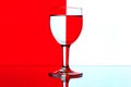 Domino wine glasses on the red and white backgroun Royalty Free Stock Photo