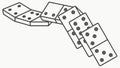 Dominoes Falling in a Line, Cause and Effect Concept, vector design Generative AI Royalty Free Stock Photo