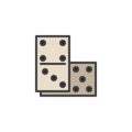Dominoes game filled outline icon