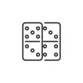 Dominoes game line icon