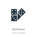 Dominoes icon vector. Trendy flat dominoes icon from activity and hobbies collection isolated on white background. Vector Royalty Free Stock Photo