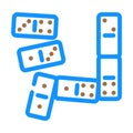 dominoes set board table color icon vector illustration