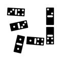 dominoes set board table glyph icon vector illustration