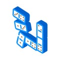 dominoes set board table isometric icon vector illustration