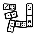 dominoes set board table line icon vector illustration