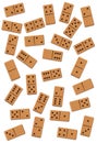 Dominoes Shuffled Game Wooden Pieces Tiles Mixed Up Royalty Free Stock Photo