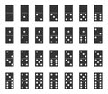 Dominoes bones set, domino tiles full set Royalty Free Stock Photo