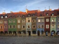 Domki budnicze buildings on Stary Rynek square of the old town Pozna?, Poland, June 2019 Royalty Free Stock Photo