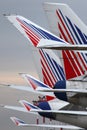 Transaero Boeing 747-400 parked at Domodedovo international airport. Royalty Free Stock Photo