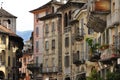 Domodossola, Italy. Market square buildings.