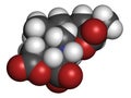 Domoic acid algae poison molecule. Responsible for amnesic shellfish poisoning ASP. 3D rendering. Atoms are represented as.