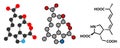 Domoic acid algae poison molecule. Responsible for amnesic shellfish poisoning (ASP