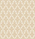 Seamless Vector Medallion Damask Pattern On Beige