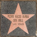 Don Bull, Pedro Haces Barba are honored with a name tile at walk of fame in Las Vegas at the strip Royalty Free Stock Photo