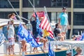 Don Jr and Kimberly Guilfoyle Trump Boat Parade Royalty Free Stock Photo