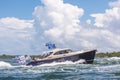 Don Jr`s Yacht in the Trump Parade Florida