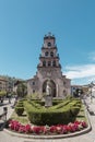 Don Pelayo and the Church of the Assumption in Cangas de Onis, A Royalty Free Stock Photo