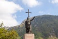 Don Pelayo statue in Covadonga Royalty Free Stock Photo