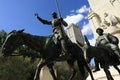 Don Quijote de la Mancha, Plaza de EspaÃËo, the modern building, Madrid, Spain