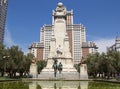 Don Quijote monument and Skyscraper in Madrid