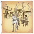 Don Quijote (Quixote) - An hand drawn vector sketch, freehand