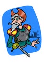 Don Quixote in cartoon style. Vector Illustration