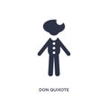 don quixote icon on white background. Simple element illustration from literature concept