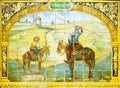 Don Quixote & Sancho Panza on azulejos in Sevilla Royalty Free Stock Photo